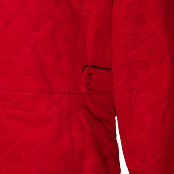 Talbots Women's Coat Red Velvet Quilted Lined Stretch Insulated Jacket Size 14 - Picture 9 of 10